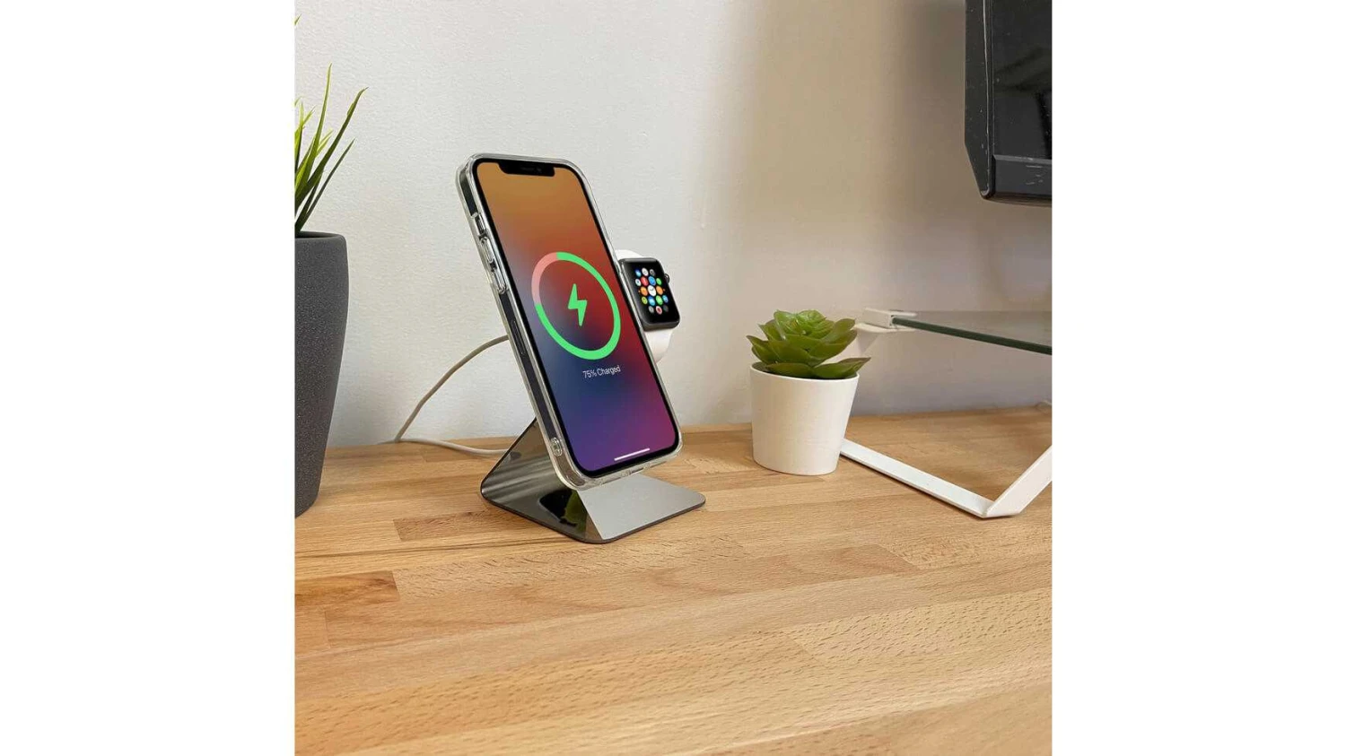 MACALLY MMAGSTAND2-SS MagSafe & Apple Watch Ständer