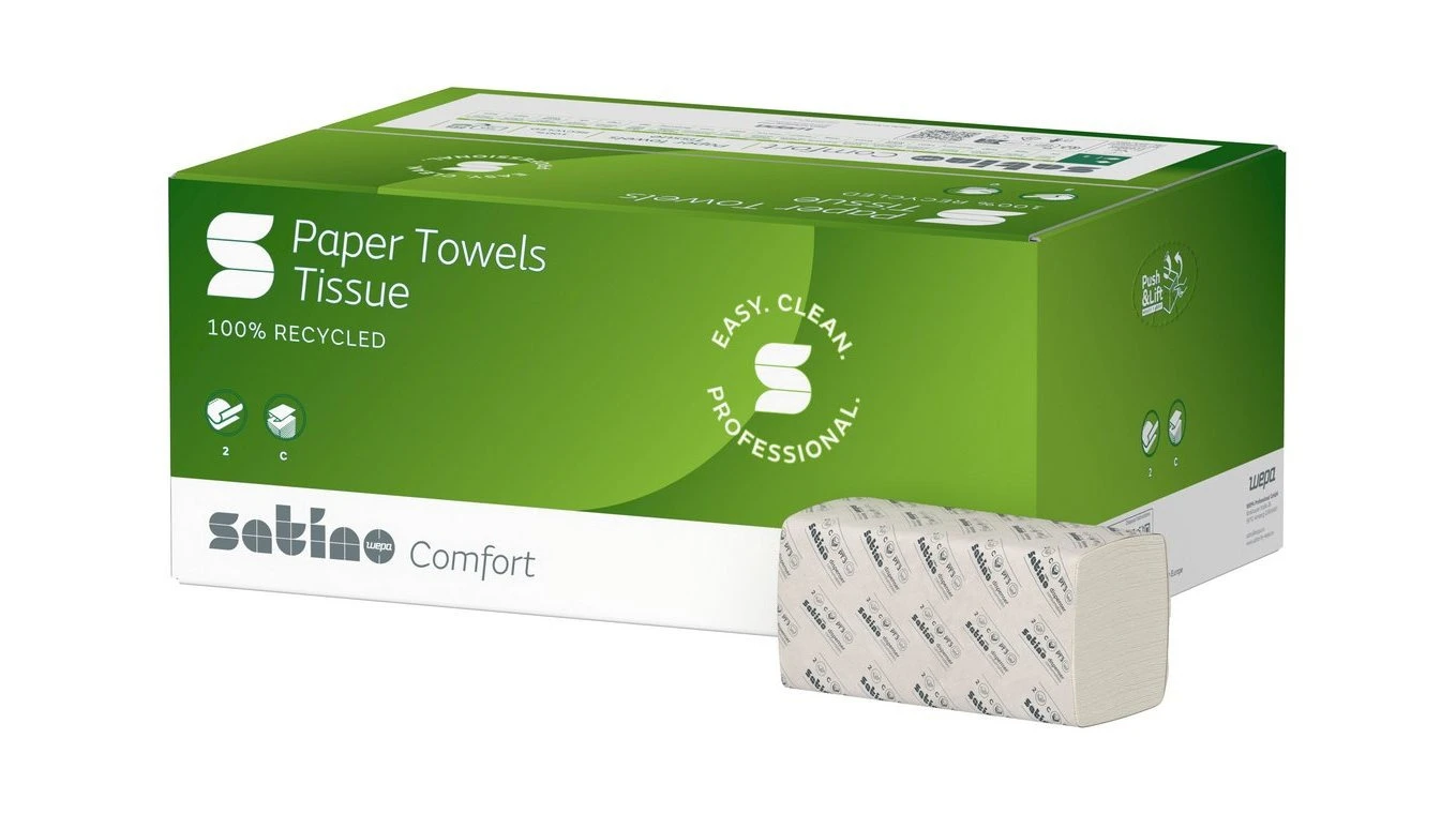 SATINO Papierhandtücher Comfort C-Falz, 2-lagig, hochweiss