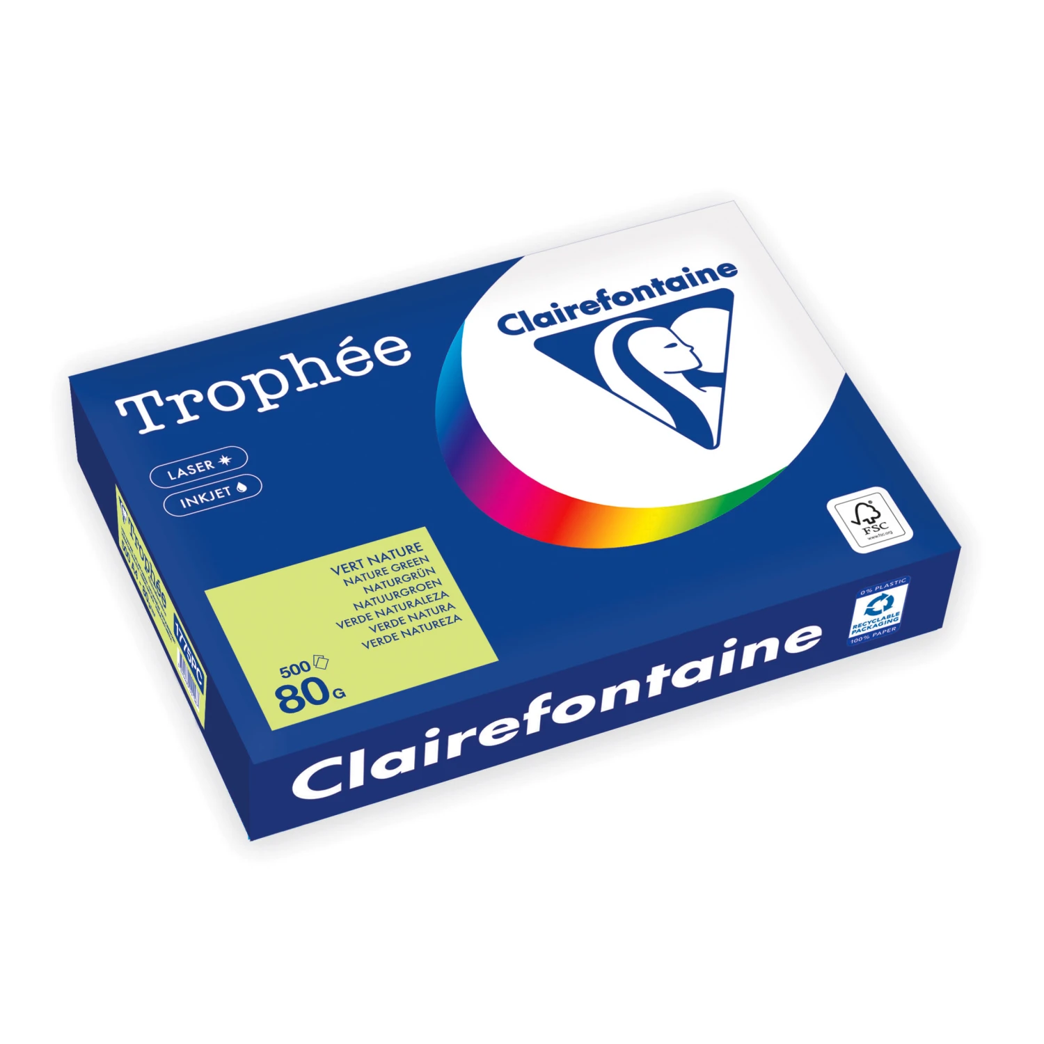 CLAIREFONTAINE Kopierpapier Trophée Pastell A4, 80 g/m², 500 Blatt
