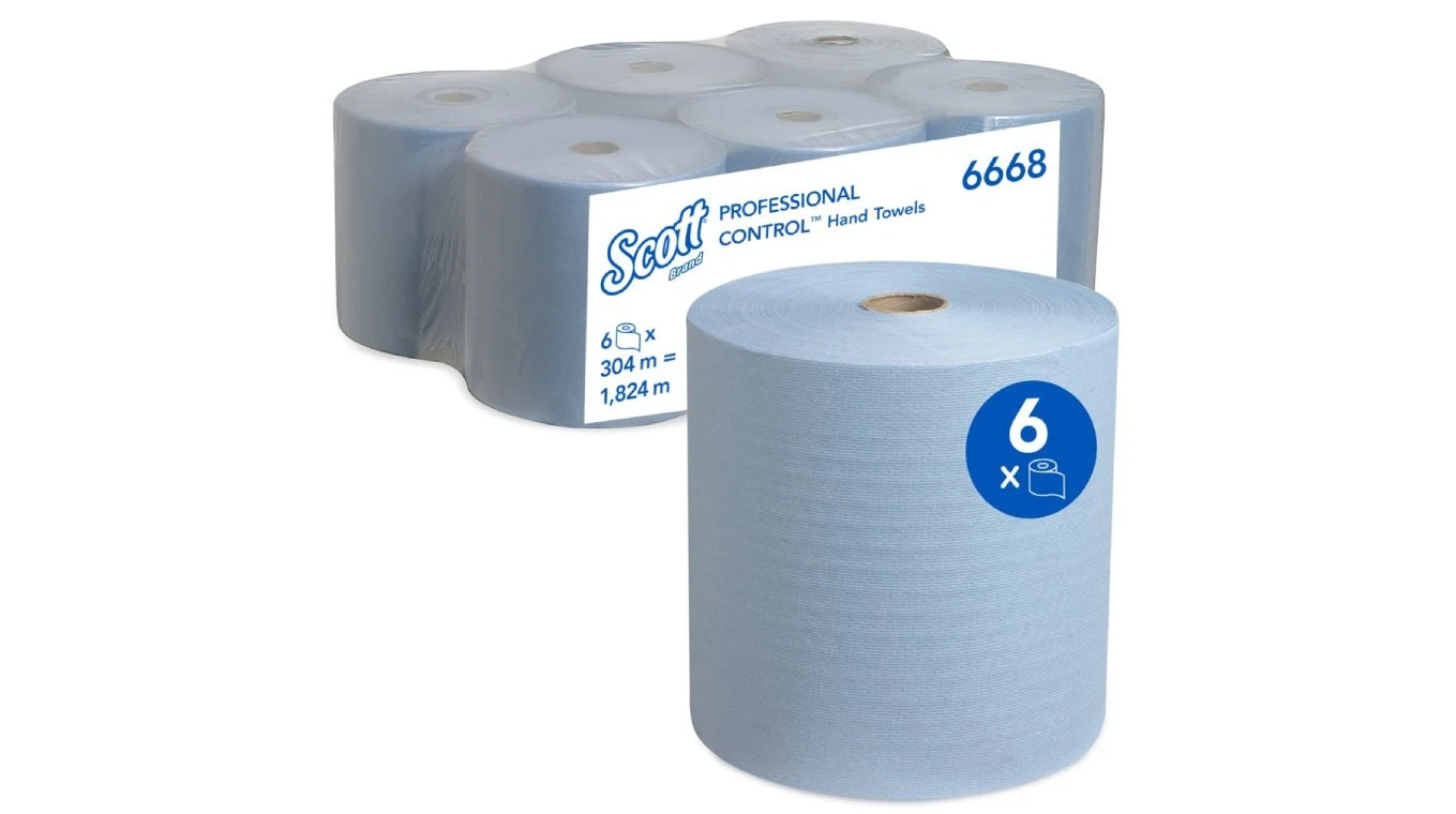 SCOTT Papierhandtuchrollen 1-lagig, 6 Rollen