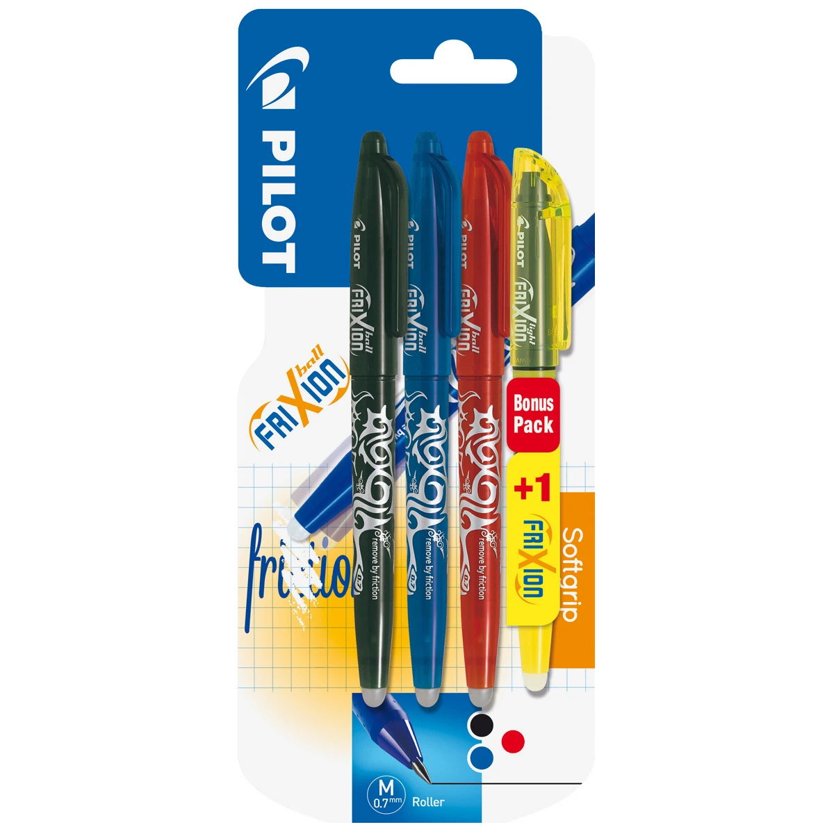 PILOT Tintenroller 3 x Pilot FriXion Ball + 1 x Light gratis
