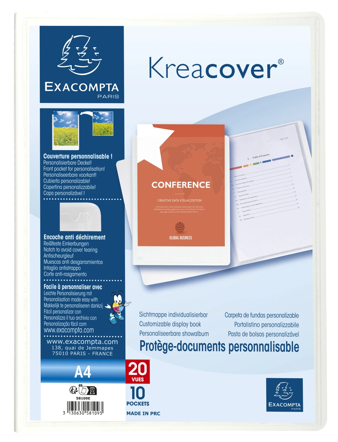 EXACOMPTA Sichtmappe A4 Kreacover PP