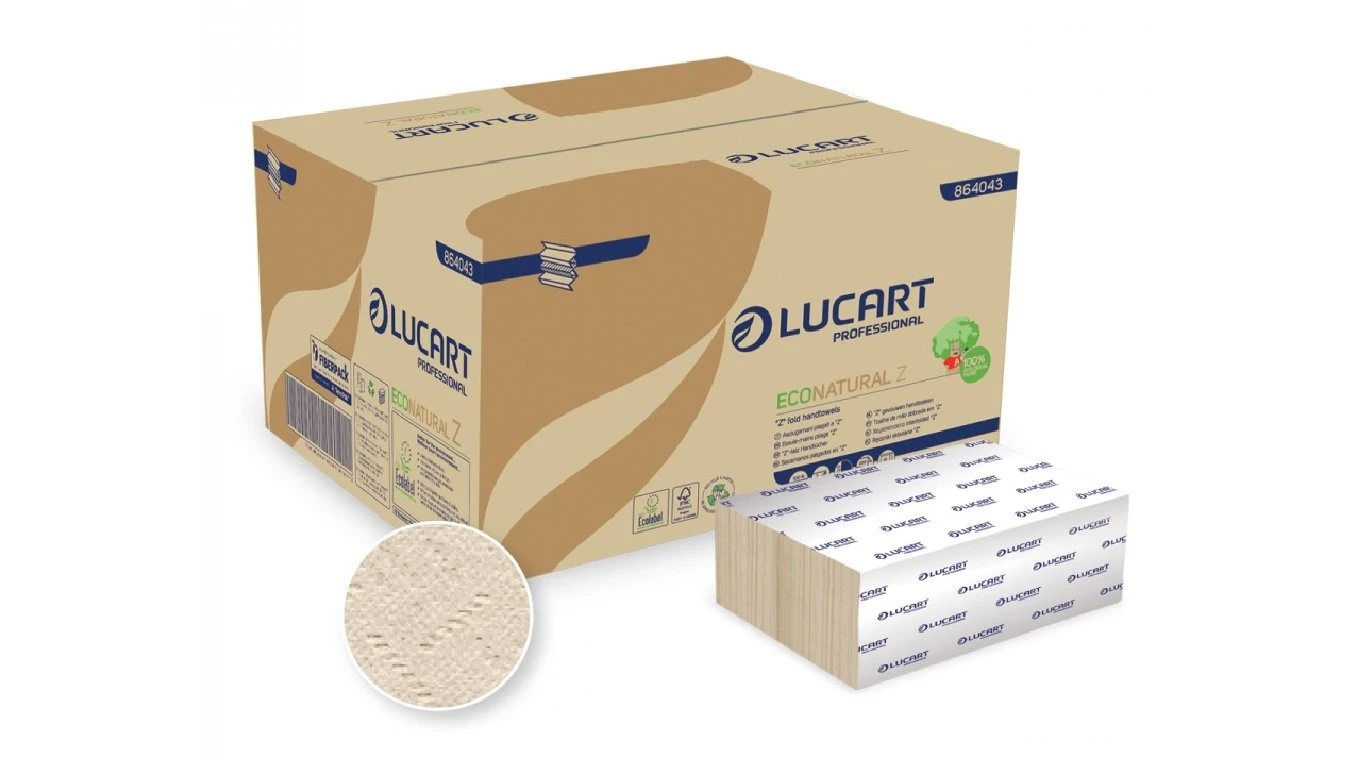 LUCART Papierhandtücher EcoNatural Z-Falz, 2-lagig, havanna