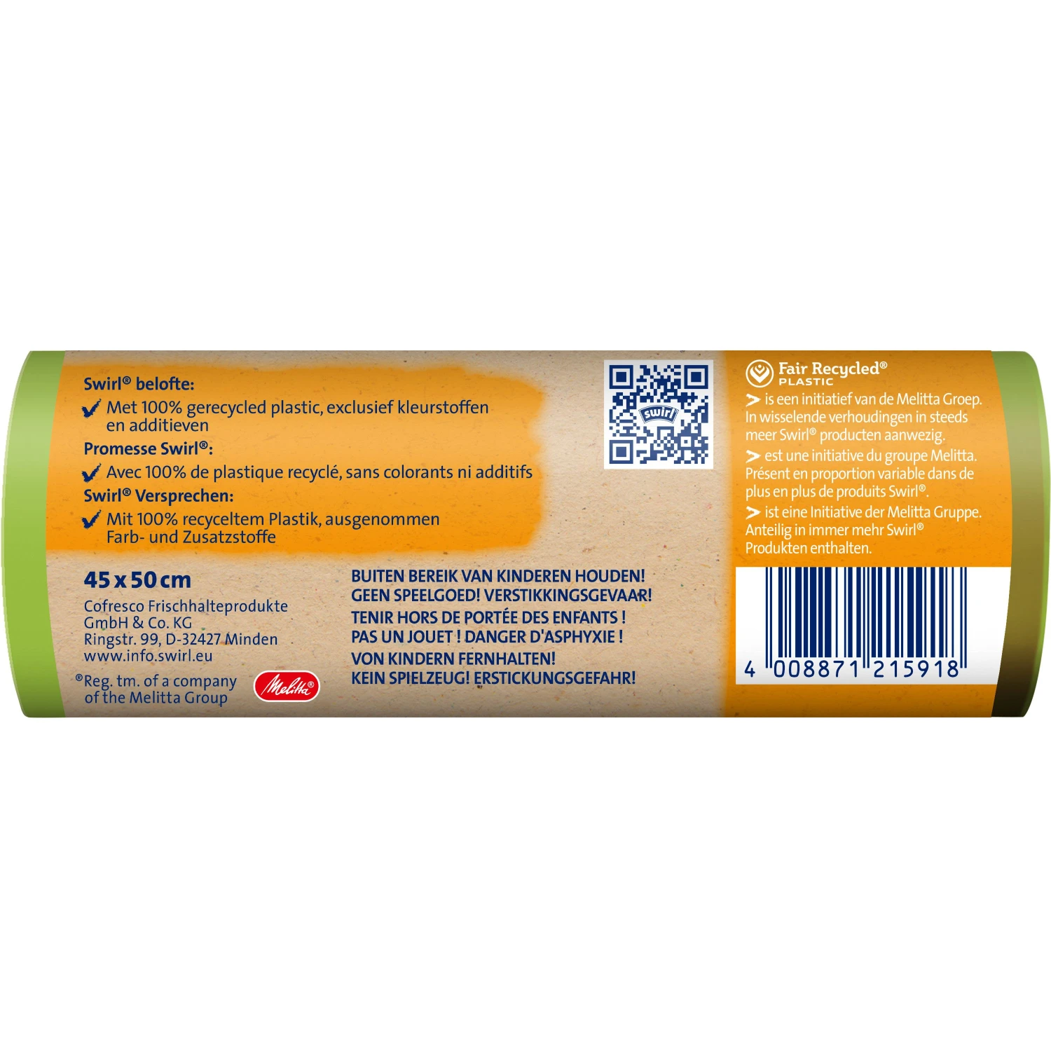 SWIRL Anti-Geruch Müllbeutel Aktive Frische 20 L, 12 Stück
