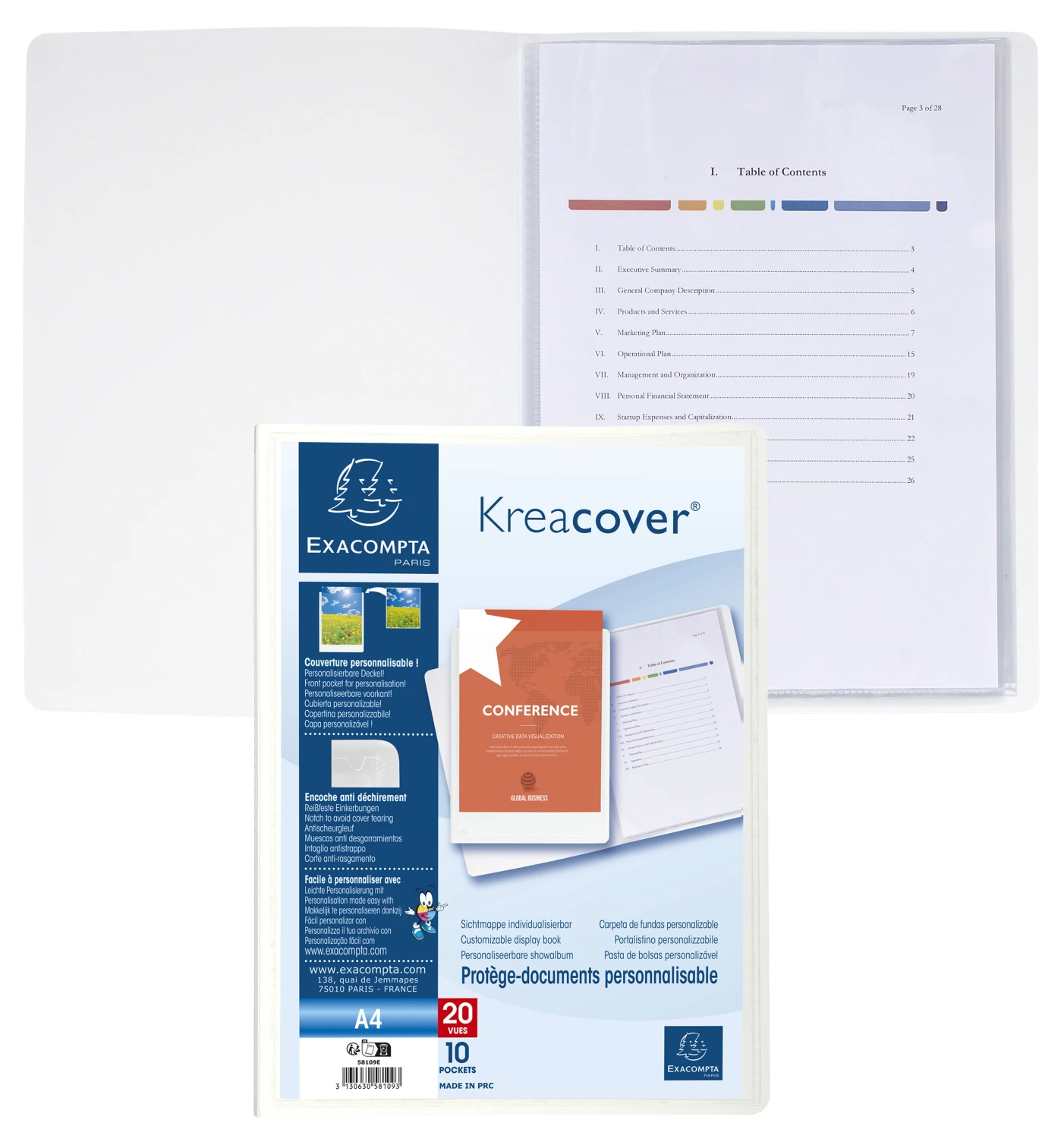 EXACOMPTA Sichtmappe A4 Kreacover PP