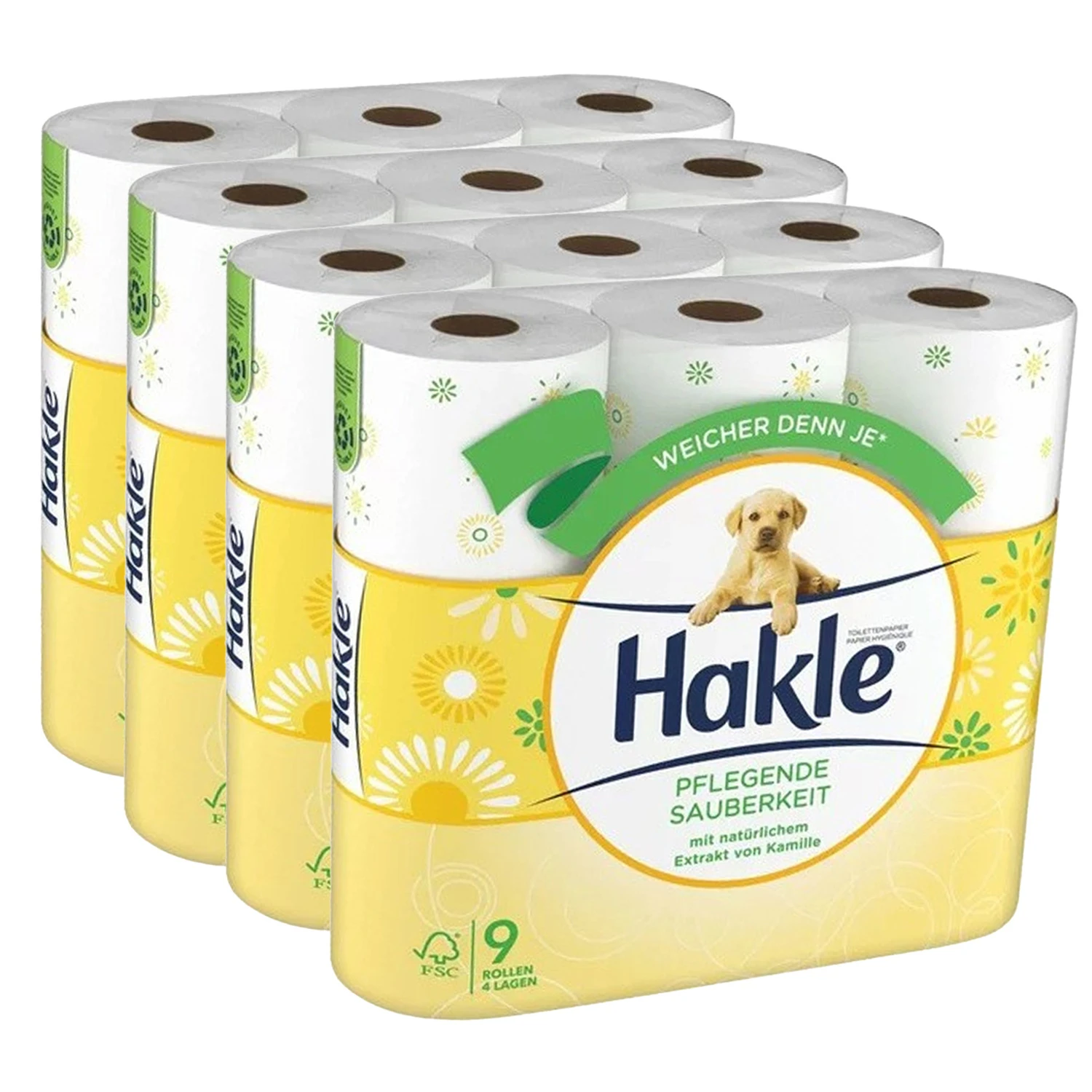HAKLE WC-Papier Pflegende Sauberkeit 4-lagig, 36 Rollen