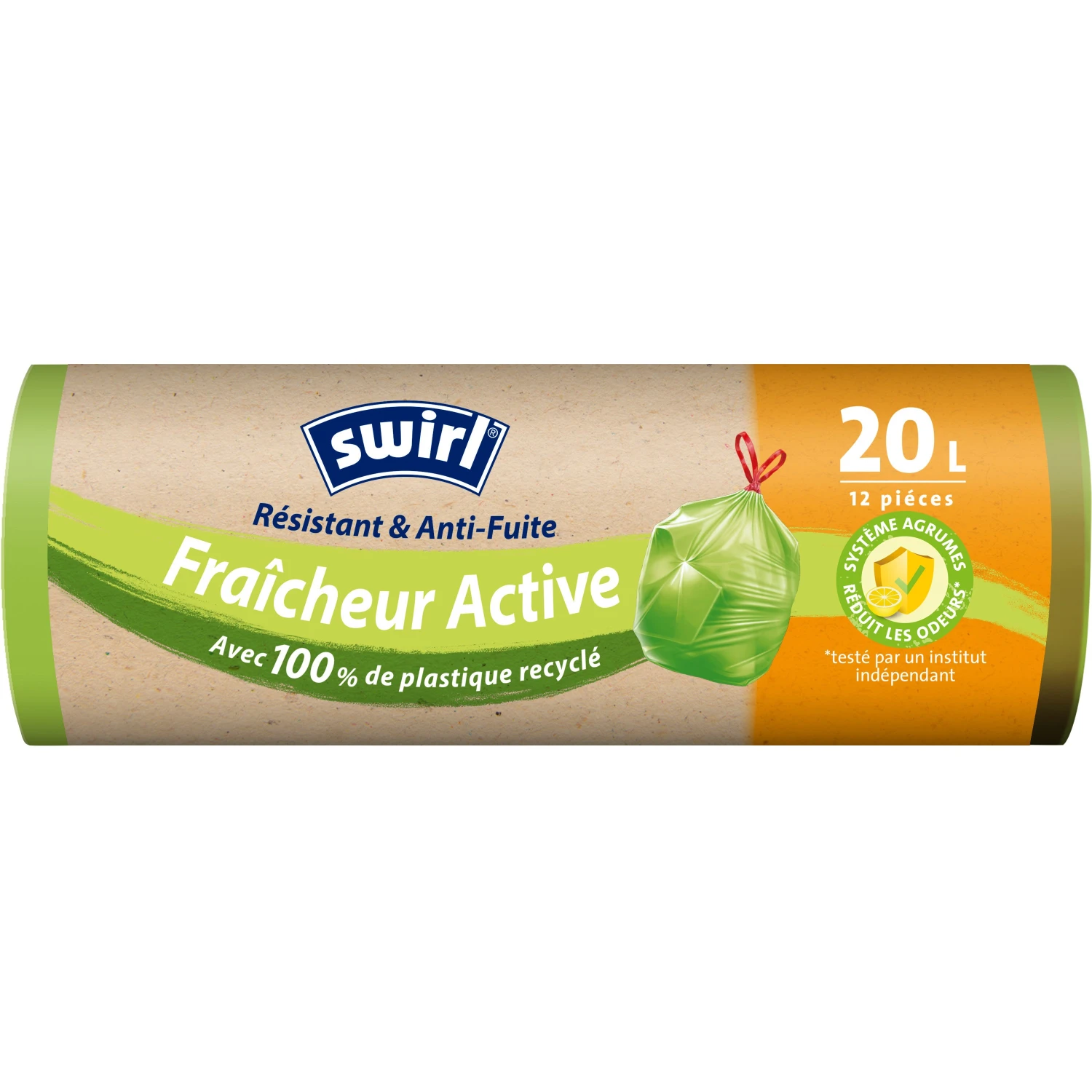 SWIRL Anti-Geruch Müllbeutel Aktive Frische 20 L, 12 Stück