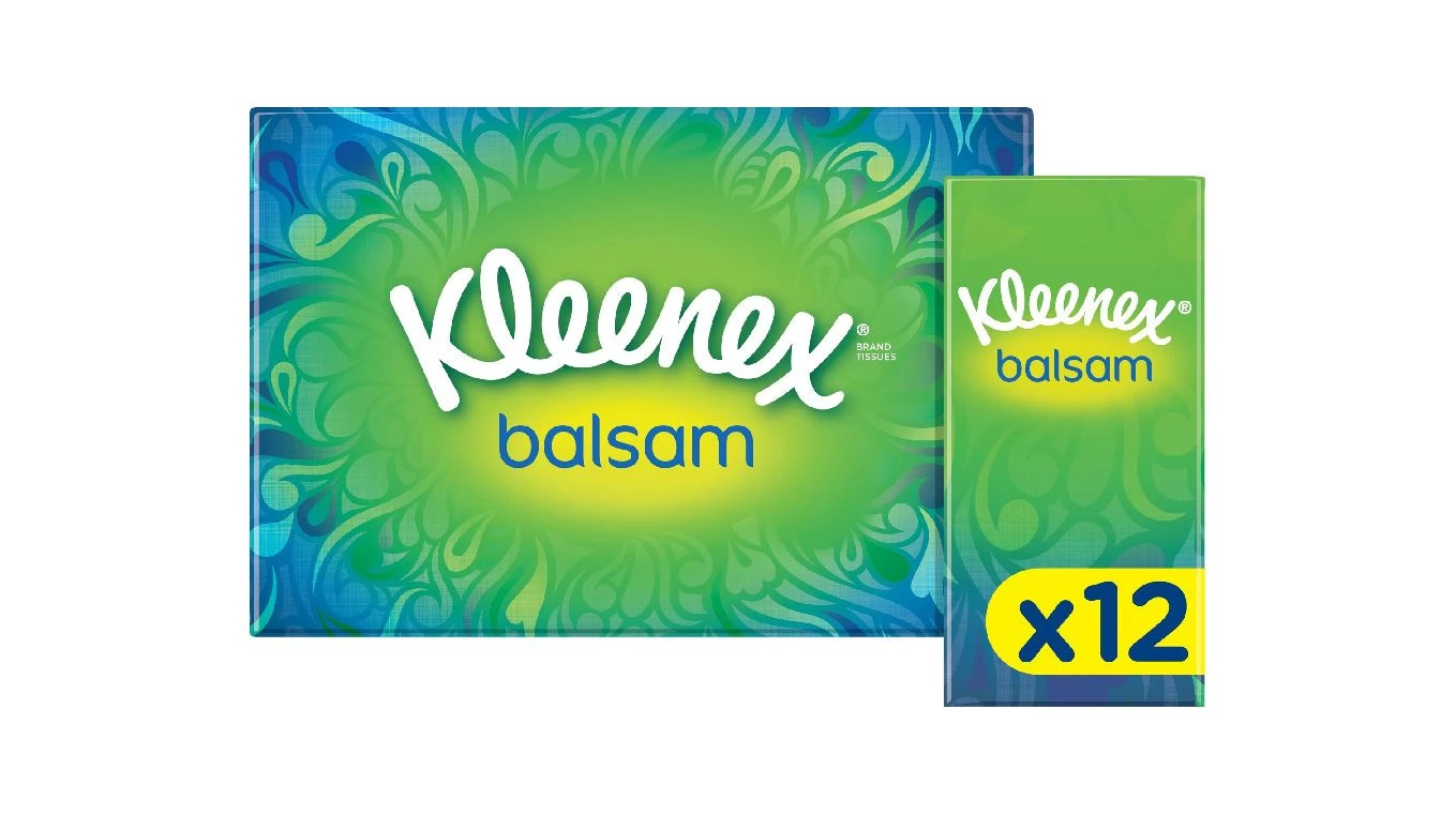 KLEENEX Taschentücher Balsam 4-lagig, 12 Stück , Pack
