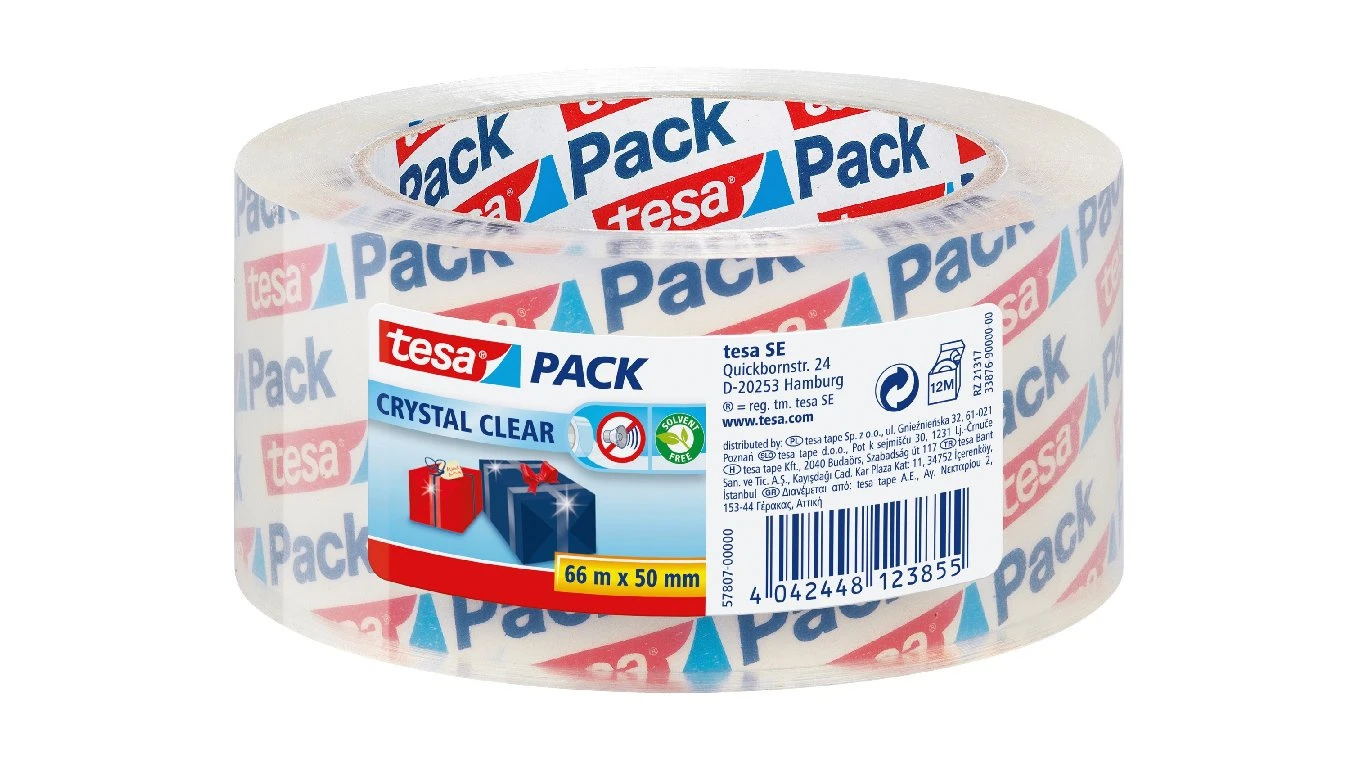 TESA Verpackungsband Crystal Clear 50 mm × 66 m