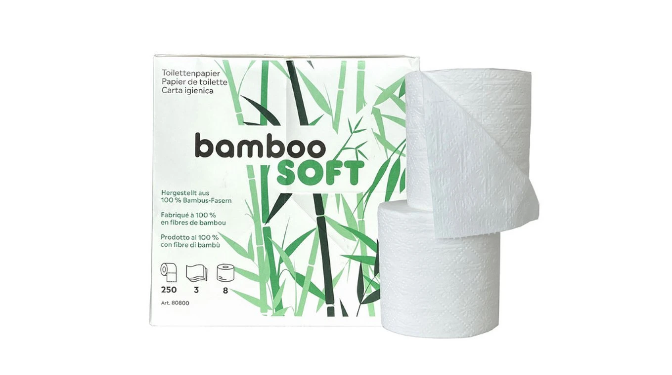 BAMBOOSOFT WC-Papier 3-lagig, 64 Rollen
