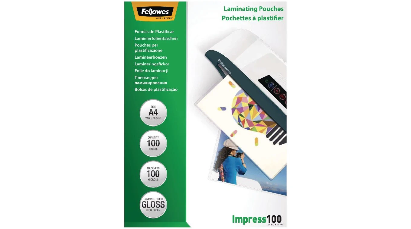 FELLOWES Impress 100 Laminierfolien A4, glänzend, 100my