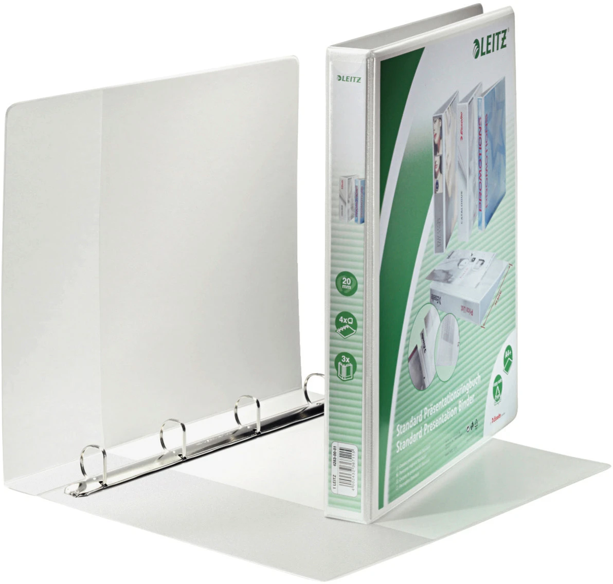 LEITZ Präsentationsringbuch A4, 20 mm - 4 Ringe