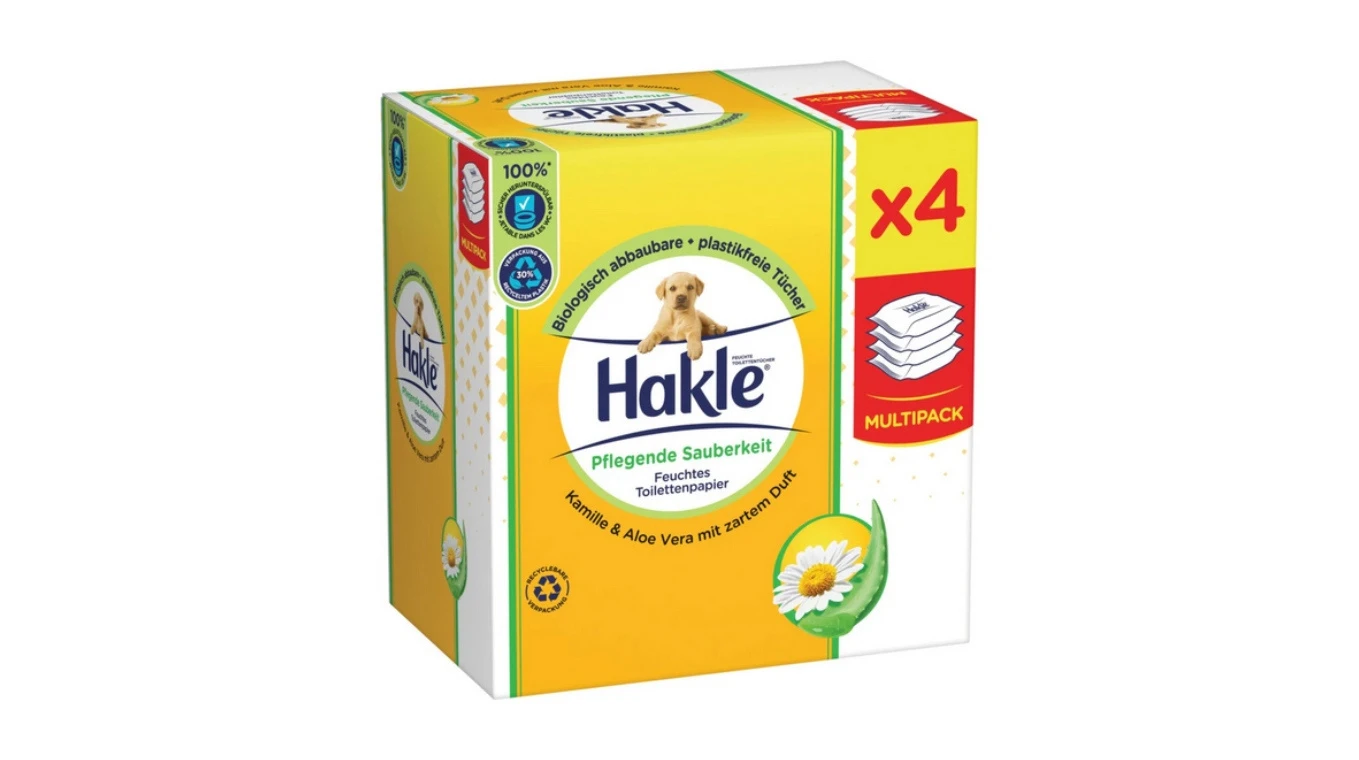 HAKLE Feuchttücher Pflegende Sauberkeit 3 x 4 Pack