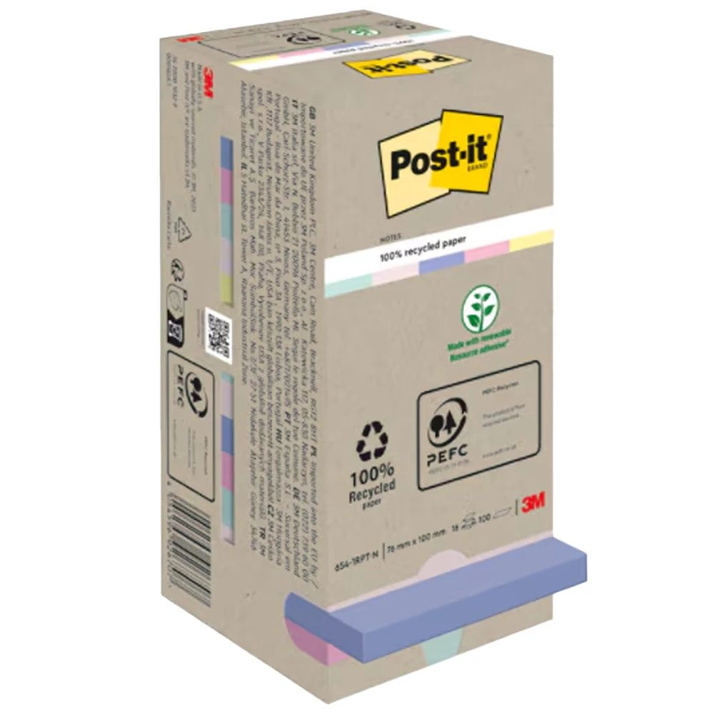 POST-IT Haftnotizen Recycling 16 x 100 Blatt