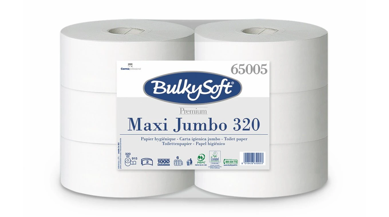 BULKYSOFT WC-Papier Premium Jumbo Maxi 2-lagig, 6 Rollen