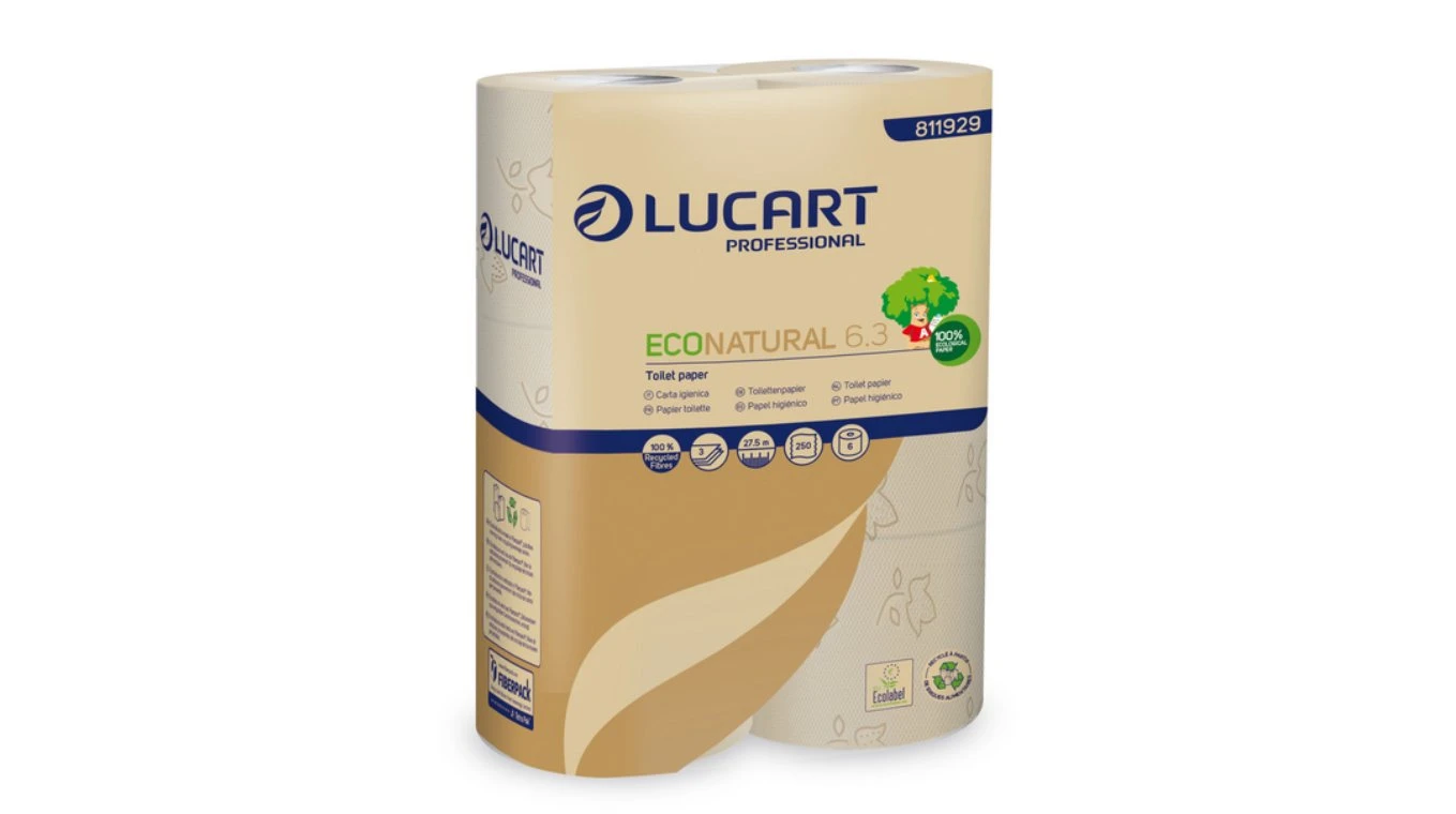 LUCART WC-Papier EcoNatural 6.3, 3-lagig, 30 Rollen