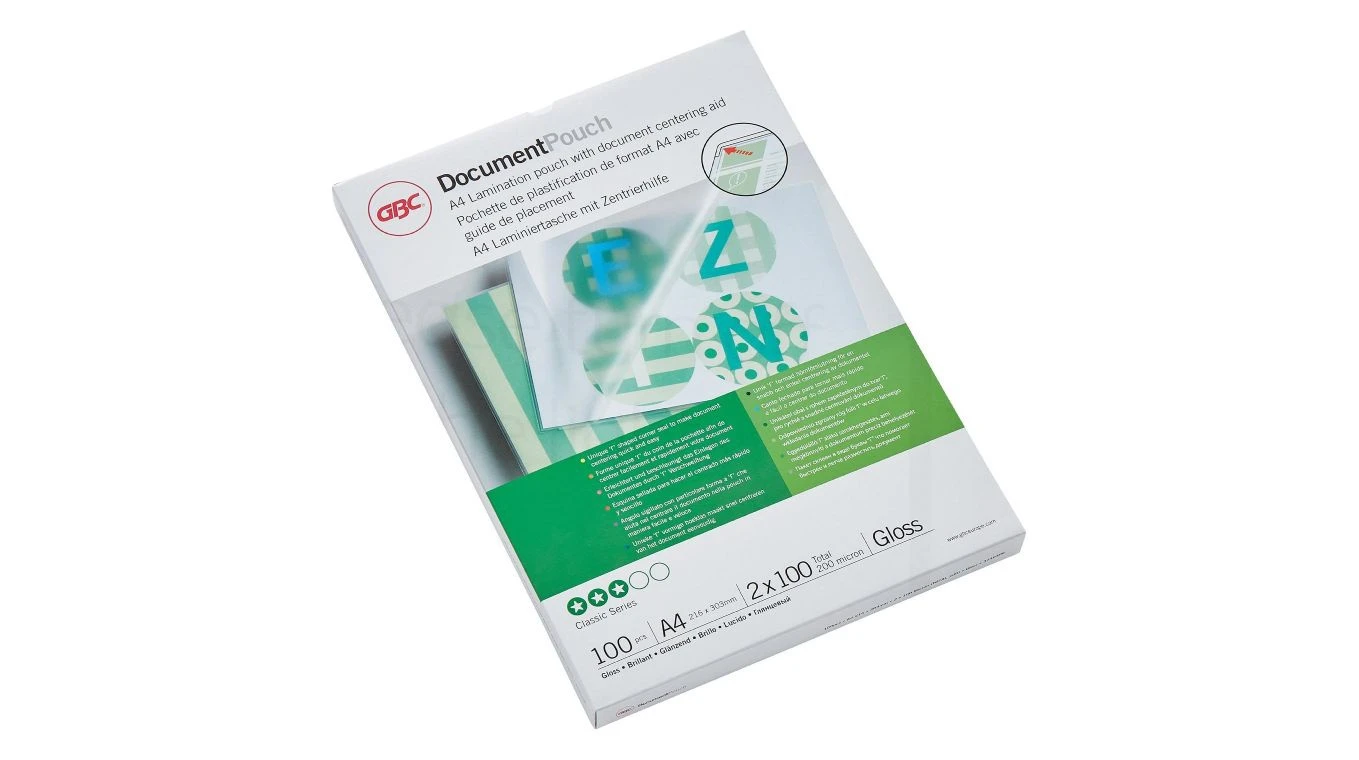 GBC Laminierfolien A4, 100my, glänzend, 100 Stück