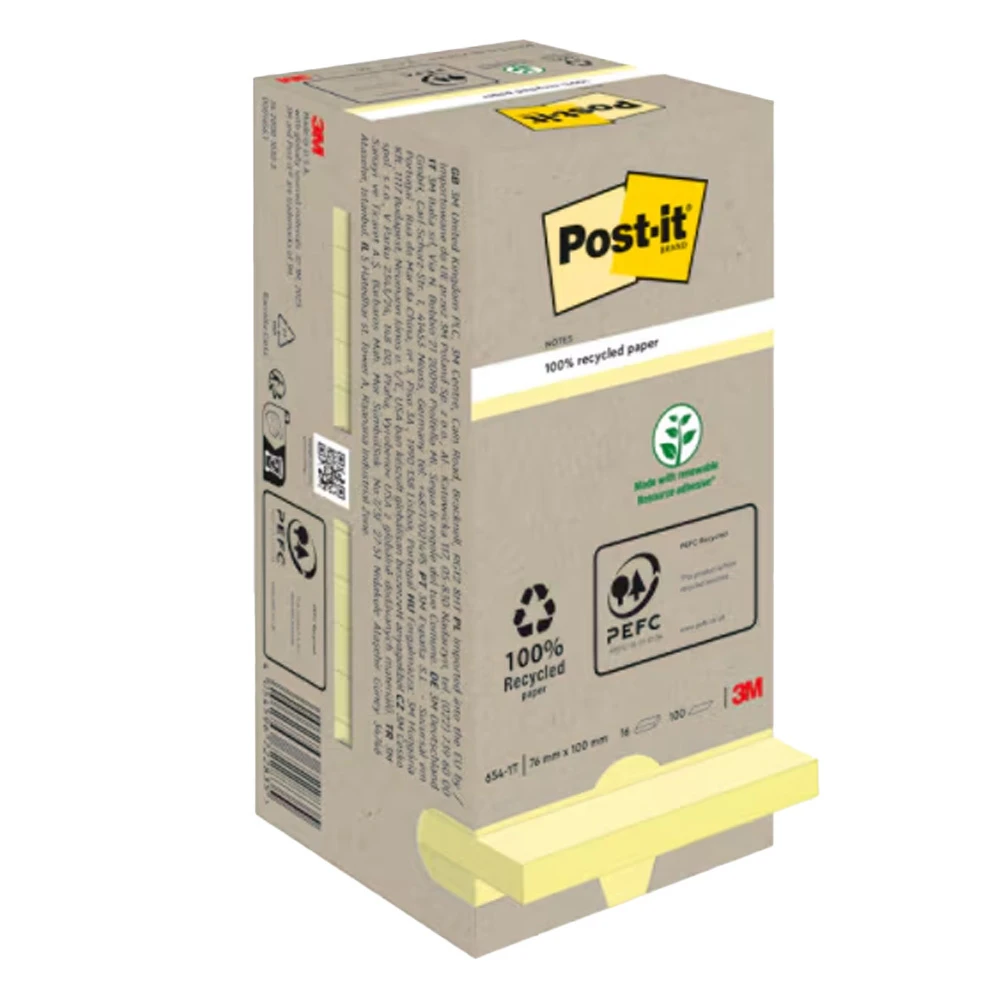 POST-IT Haftnotizen Recycling 16 x 100 Blatt