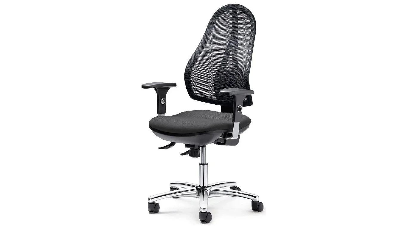Bürostuhl Comfort R Net Deluxe Stahl-Fusskreuz verchromt