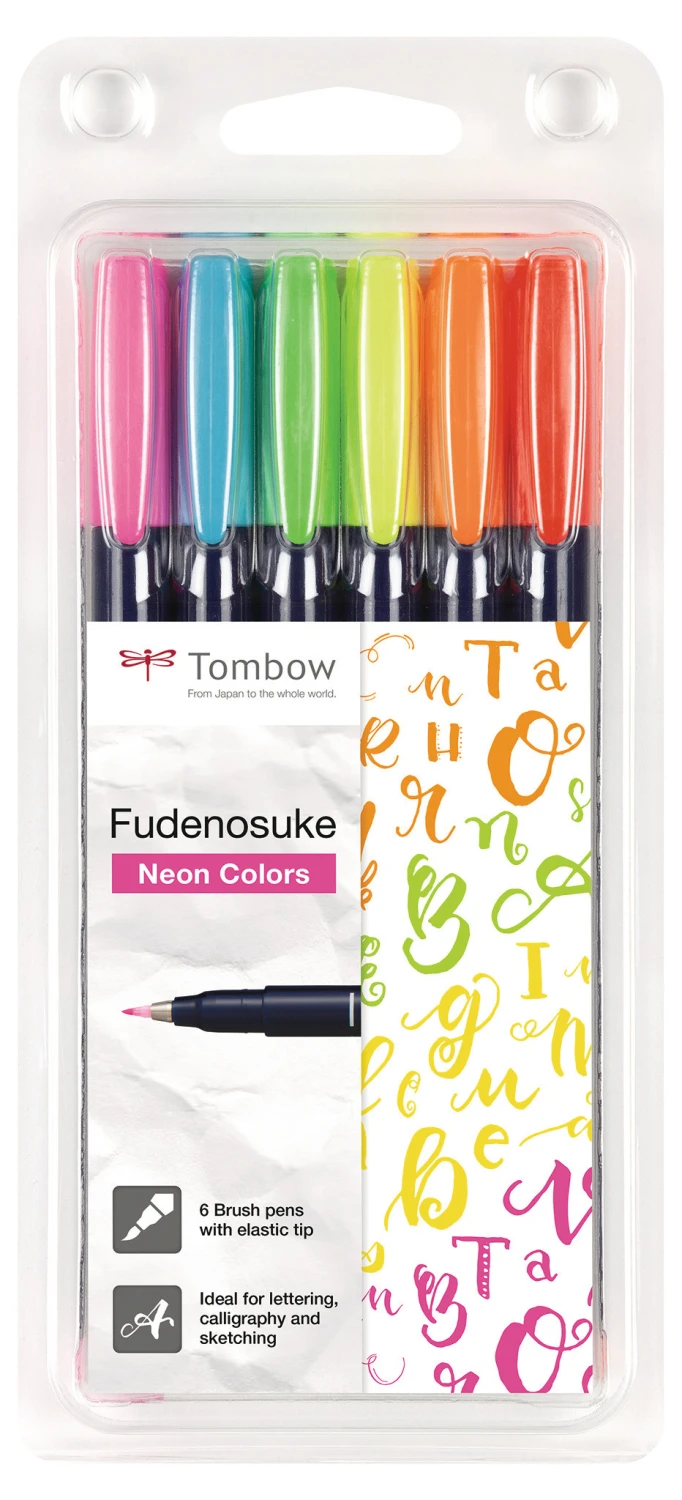 TOMBOW Kalligraphie Set 6 Farben, Neon