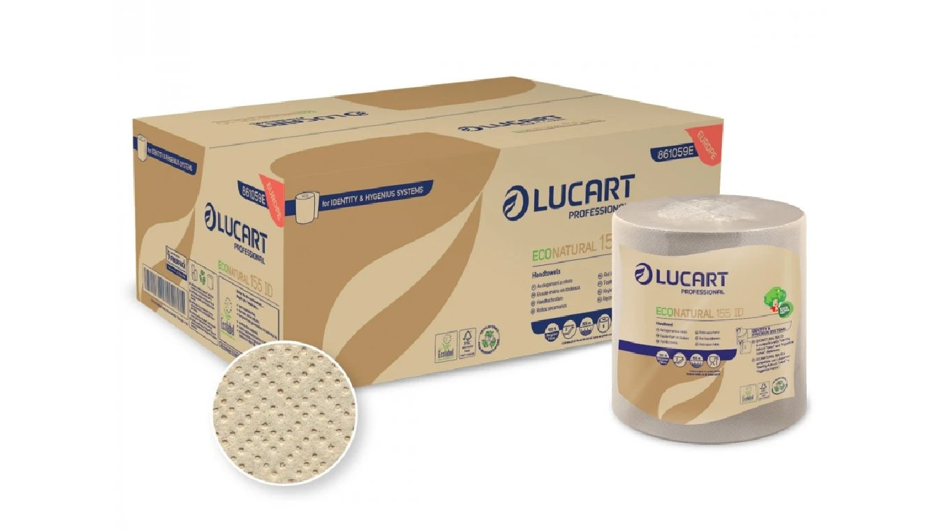 LUCART Papierhandtuchrollen EcoNatural ID 2-lagig, 6 Rollen