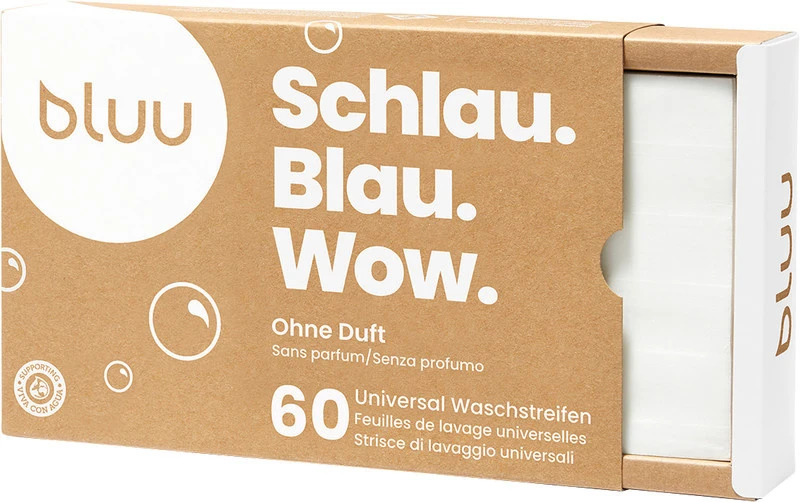 BLUU Universal Waschstreifen Ohne Duft 60 Stück