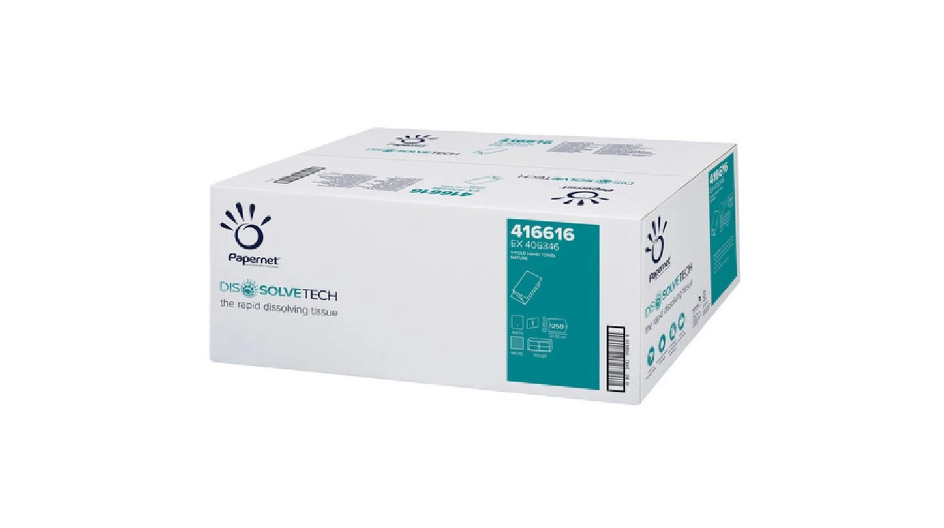 PAPERNET Papierhandtücher DissolveTech V-Falz, 1-lagig, weiss