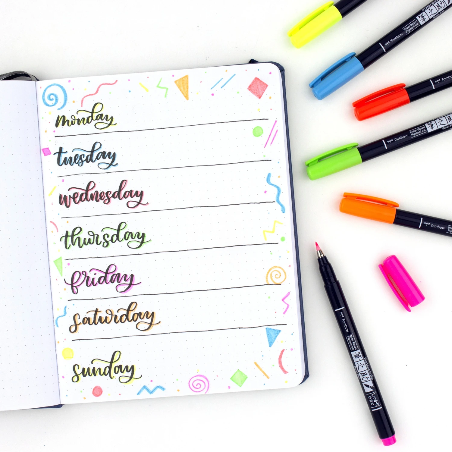TOMBOW Kalligraphie Set 6 Farben, Neon