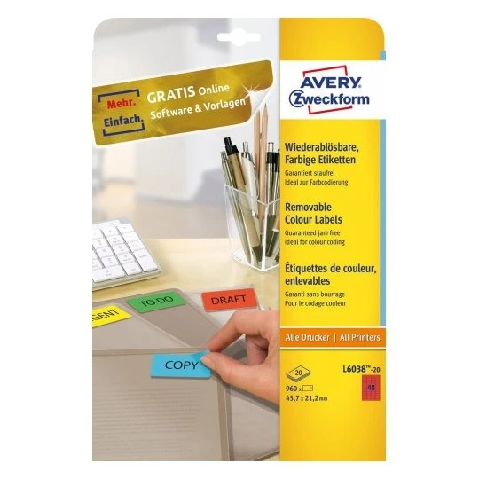 AVERY ZWECKFORM L473REV-25 Etiketten 45.7 x 21.2 mm