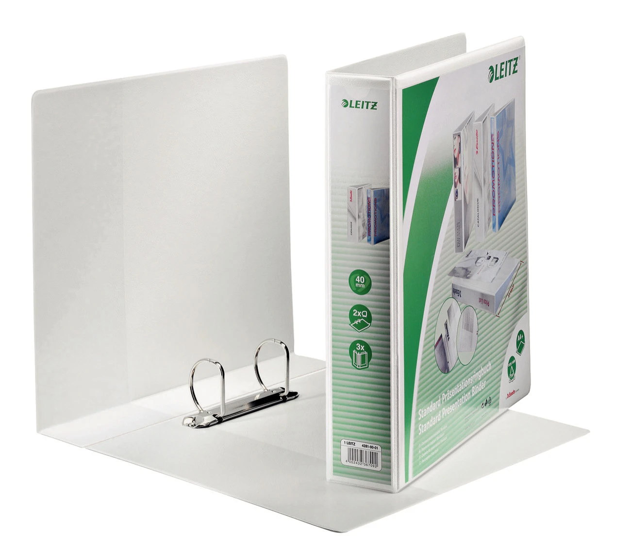 LEITZ Präsentationsringbuch A4, 40 mm - 2 Ringe