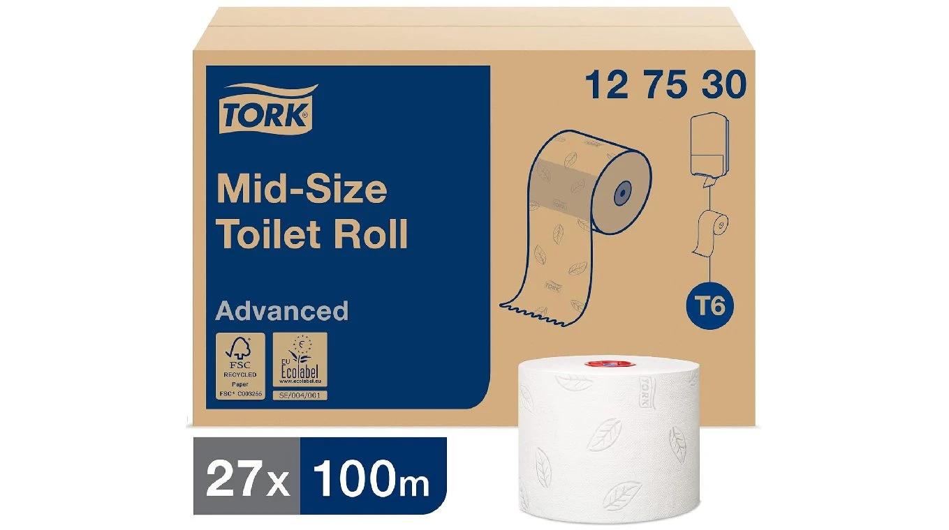 TORK WC-Papier Advanced Jumbo Midi 2-lagig, 27 Rollen