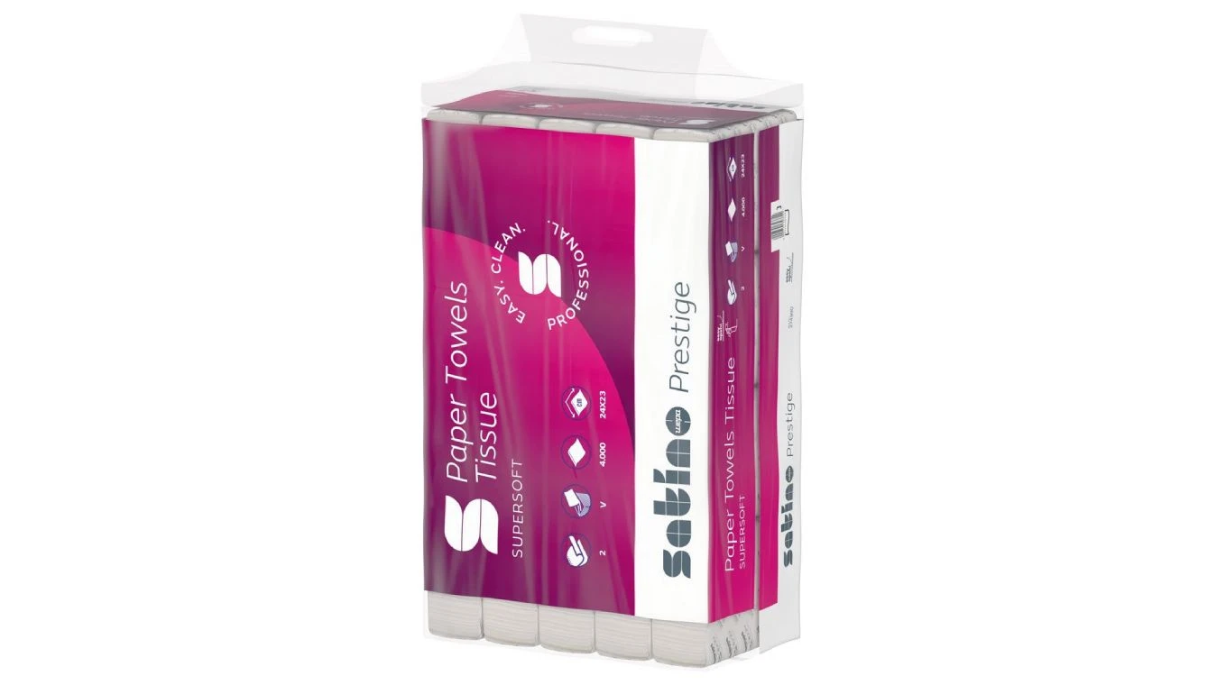 SATINO Papierhandtücher Prestige V-Falz, 2-lagig, weiss