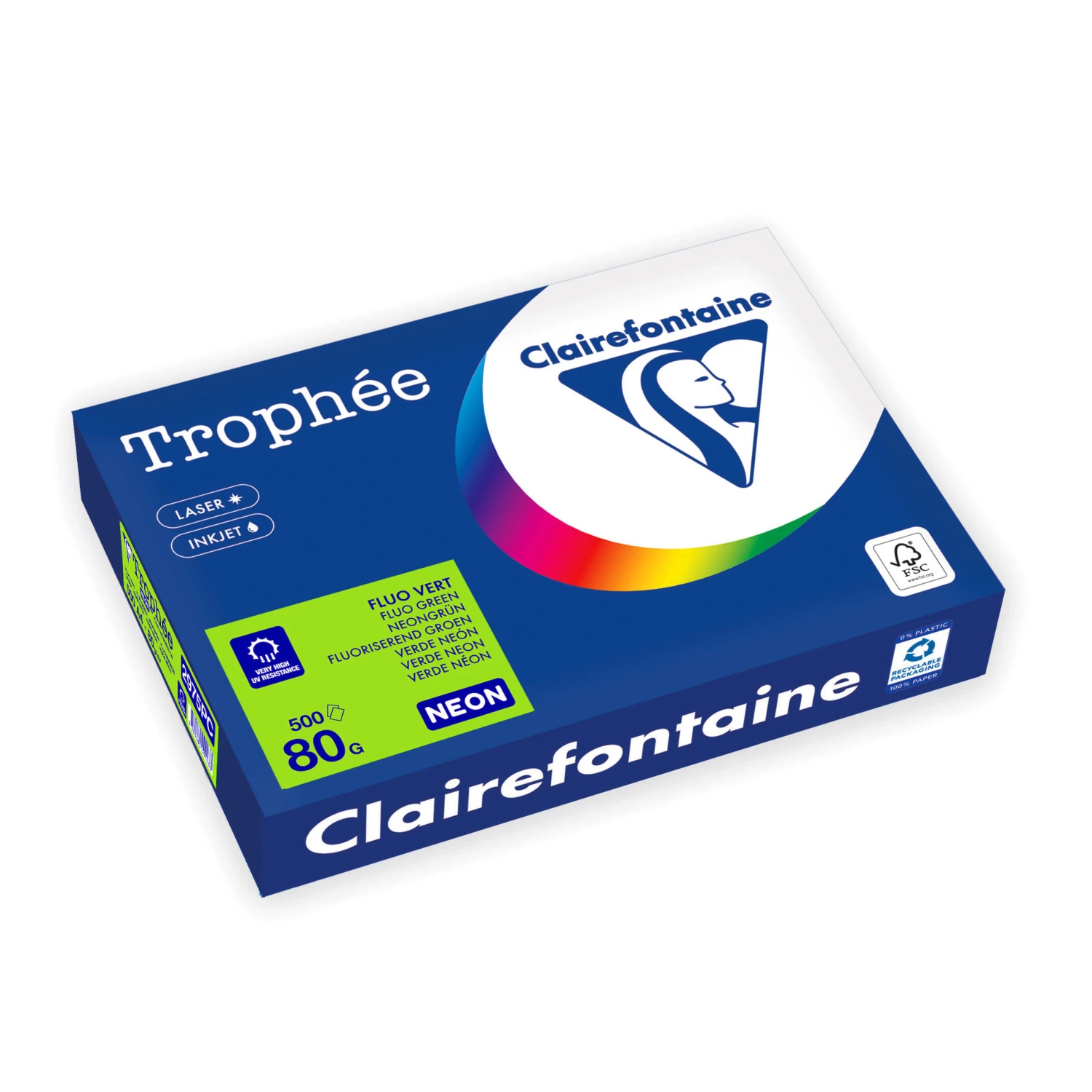CLAIREFONTAINE Kopierpapier Trophée Neon A4, 80 g/m², 500 Blatt