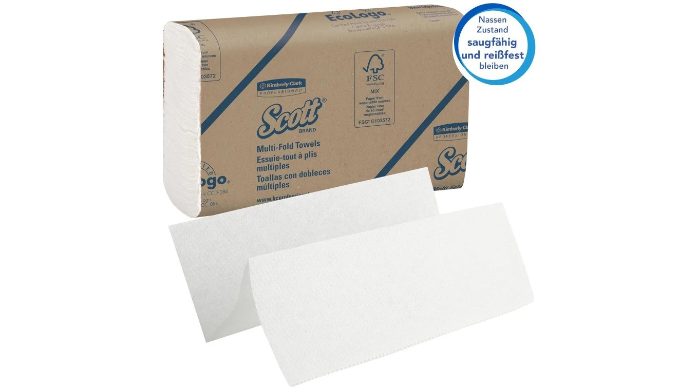 SCOTT Papierhandtücher Multifold W-Falz, 1-lagig, weiss