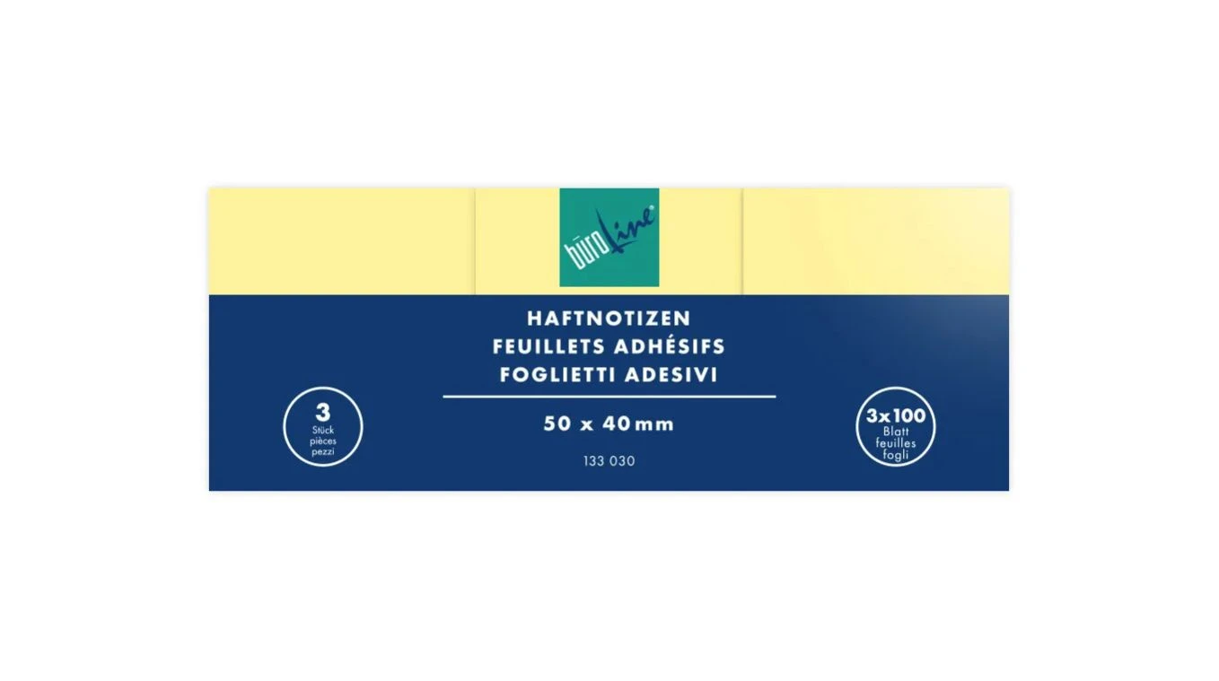 BÜROLINE Haftnotizen 3 x 100 Blatt