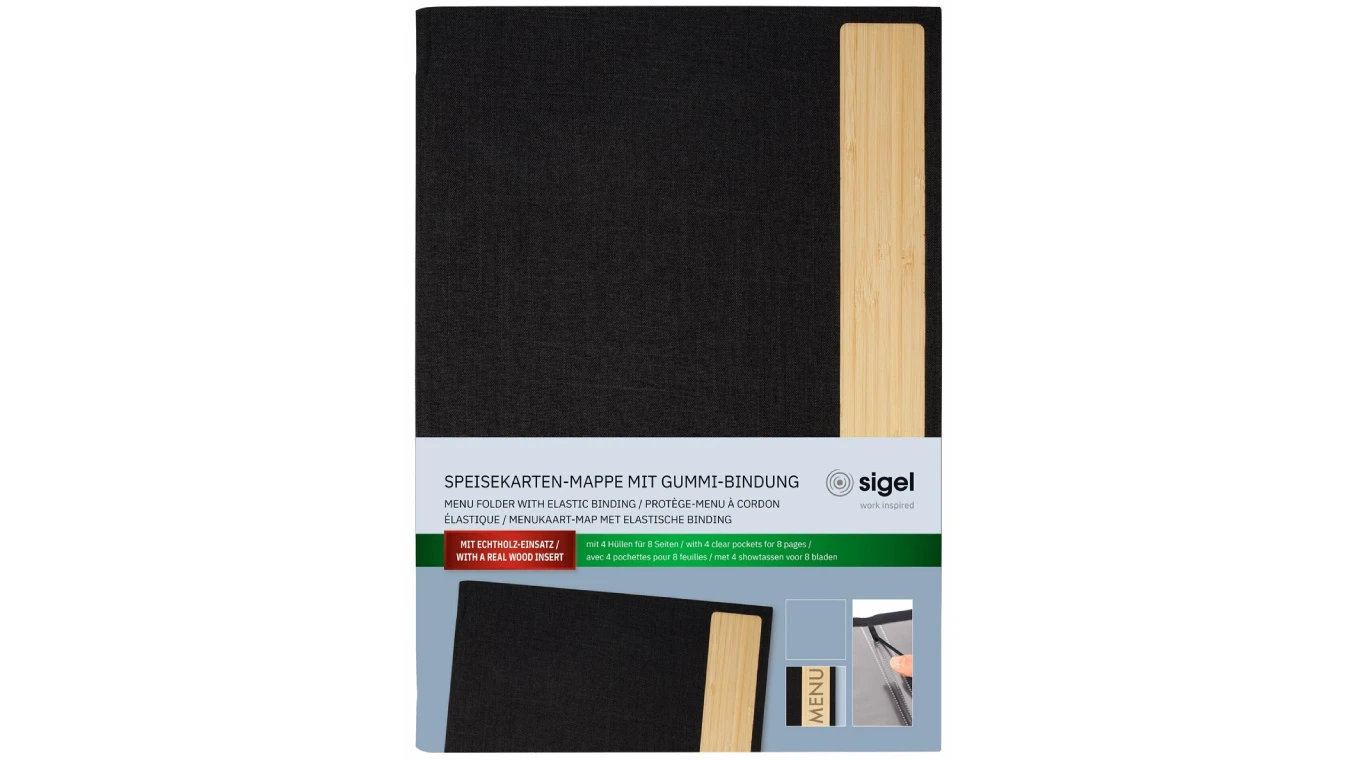SIGEL Speisekarten-Mappe - mit Gummibindung - 8 Seiten