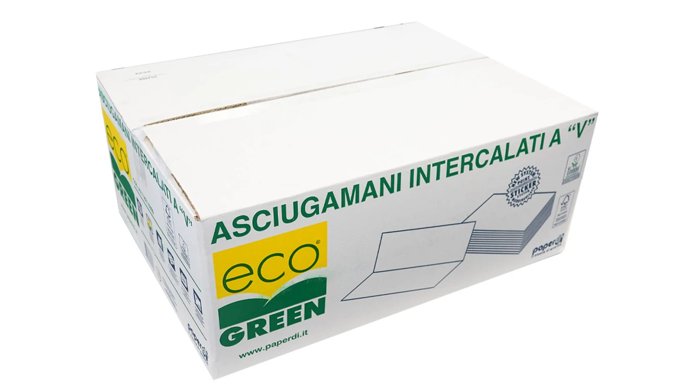 ECOGREEN Papierhandtücher V-Falz, 2-lagig, weiss