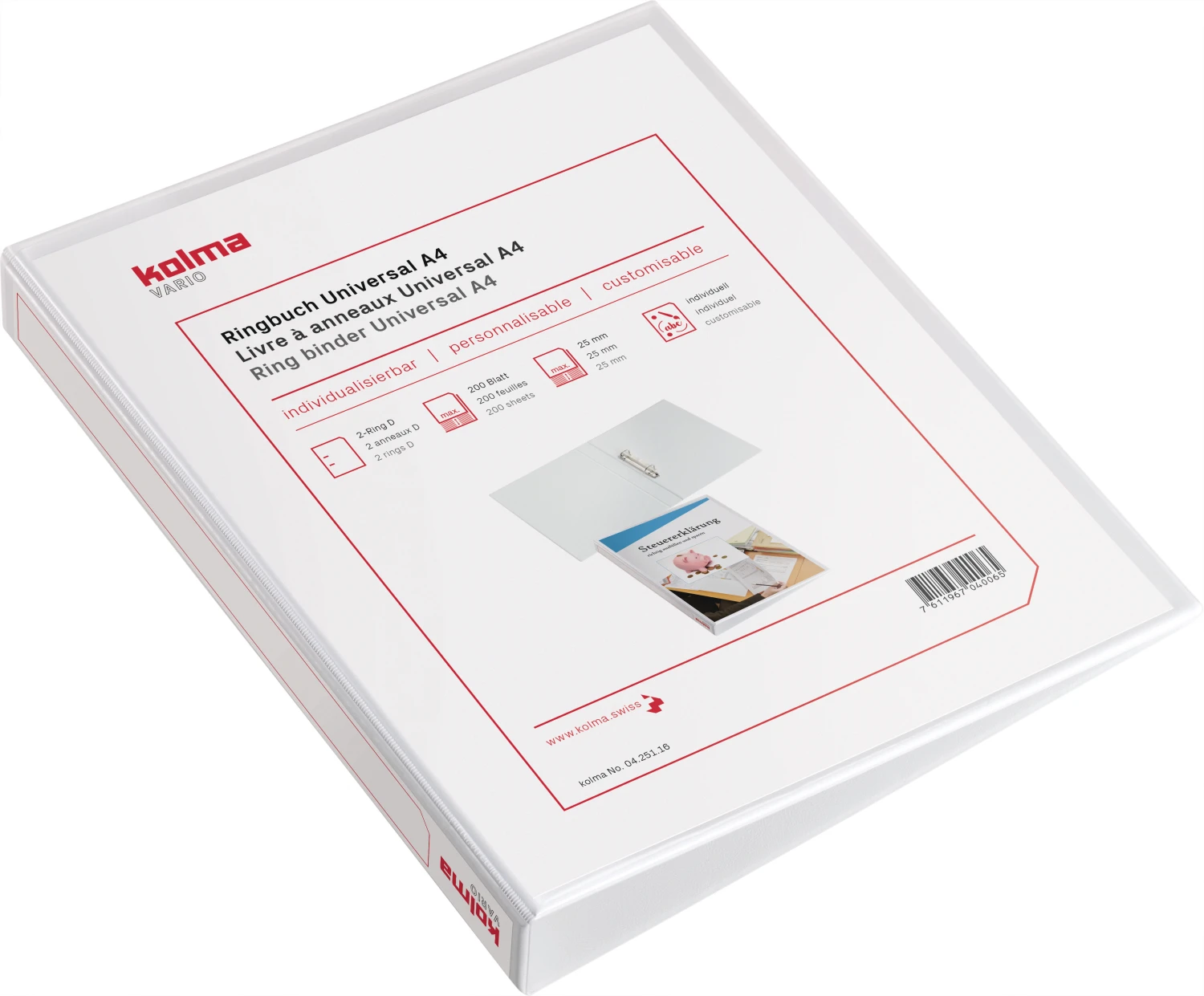 KOLMA Ringbuch Vario A4 Universal 2 Ringe Rückenbreite