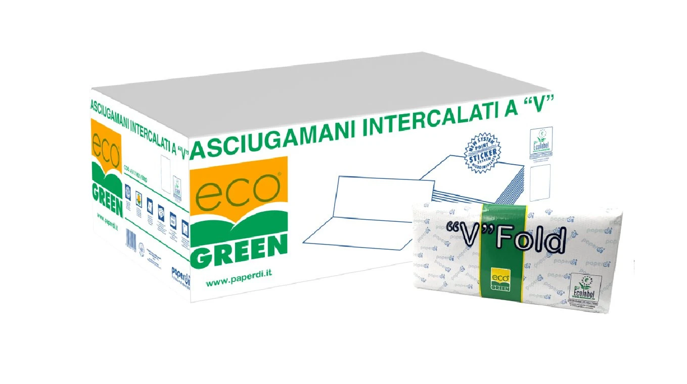 ECOGREEN Papierhandtücher V-Falz, 2-lagig, weiss