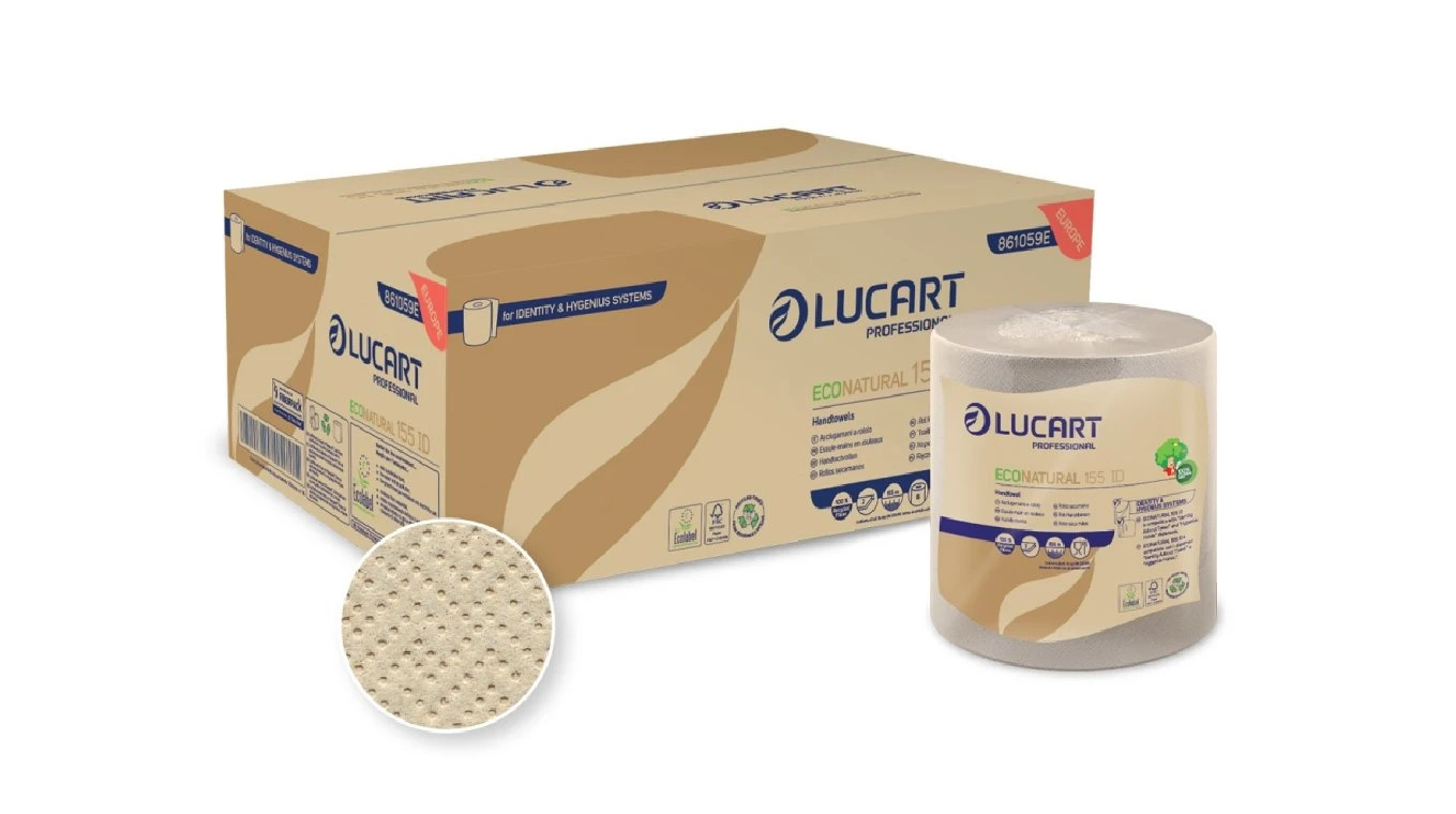LUCART Papierhandtuchrollen EcoNatural ID 2-lagig, 6 Rollen